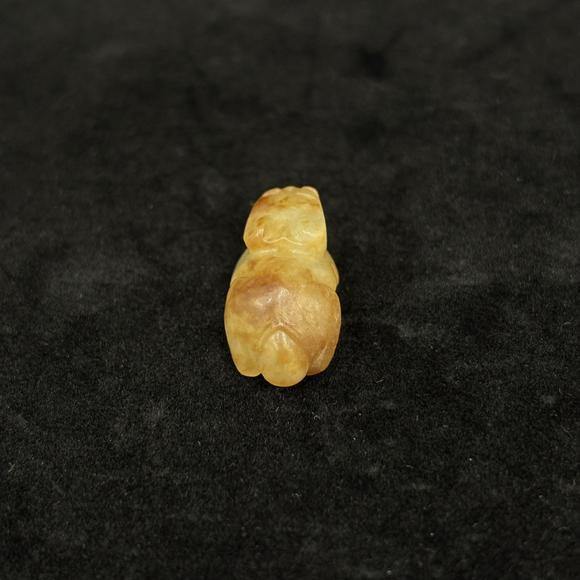 南京十竹齋白玉留皮瑞獸兩件