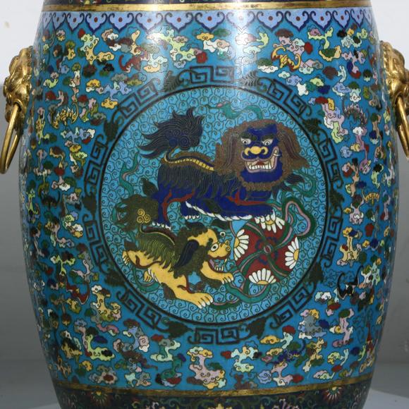 北京億宬景泰藍(lán)瑞獸紋鼓凳四只