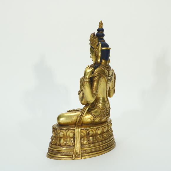 萬(wàn)領(lǐng)國(guó)際清 銅鎏金四臂觀音