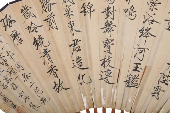 萬領(lǐng)國(guó)際王雪濤  草蟲扇面