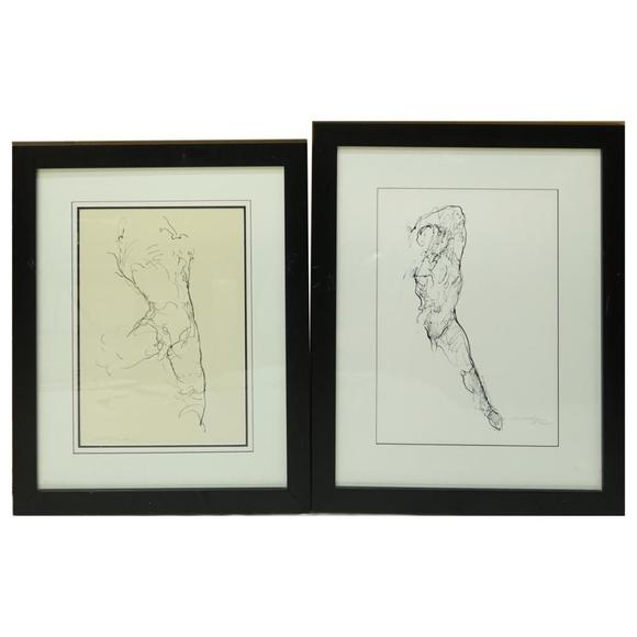 Kodner GalleriesTwo Ink Studies Male Nudes