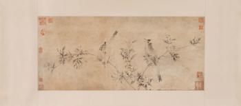 Song-Yuan Ink Scroll of Birds & Blossoms