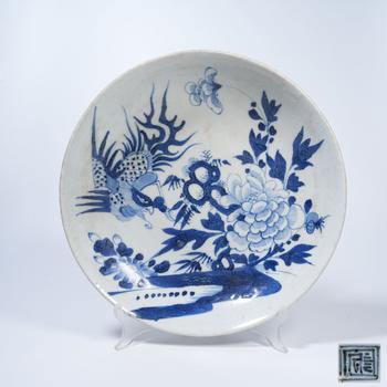 青花穿花鳳紋盤