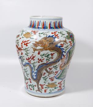 五彩龍鳳紋罐