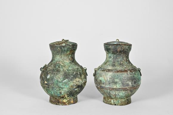 三杉美術(shù)漢 鋪首銜環(huán)青銅壺一對(duì)