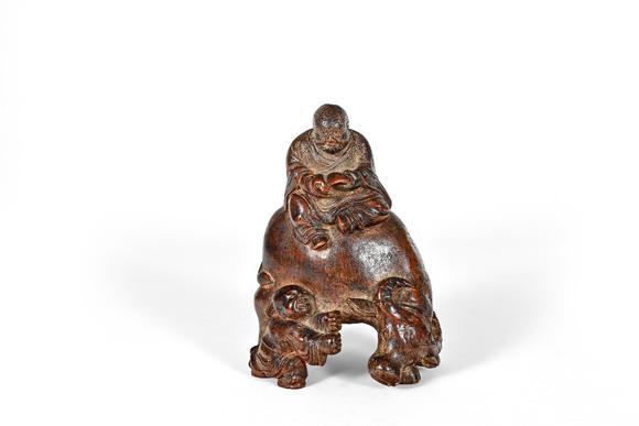 三杉美術(shù)清 竹雕老子出關(guān)立像