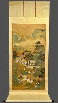 仇英 十八學士登瀛洲圖 立軸絹本設色