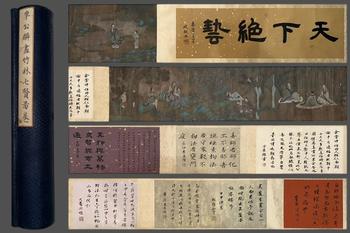 李公麟 竹林七賢手卷 手卷絹本設色