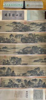 唐寅 溪山積筆圖 立軸絹本設色
