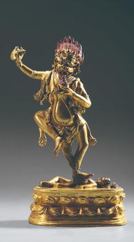 十八世紀(jì) 銅鎏金閻魔天立像