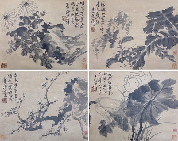 東京SAKURA拍賣（東京櫻花拍賣）|東京櫻花第十三期藝術品拍賣會（七月）徐渭 花卉四條屏