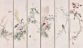 於非闇 花鳥六條屏