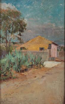 Lot 516 A VITTONI (EARLY 20TH CENTURY) Mediterranean study with villa