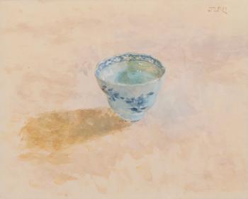 Lot 594 *  JACQUELINE RIZVI (B.1944) 'The Blue Patterned Cup'