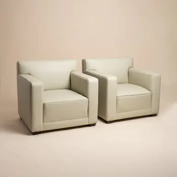 Jean-Michel Frank (French 1895-1941) for COMTE Pair of 'Confortable' armchairs