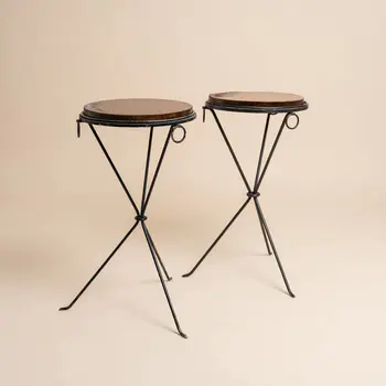 COMTE, to a Jean-Michel Frank design Pair of gueridons