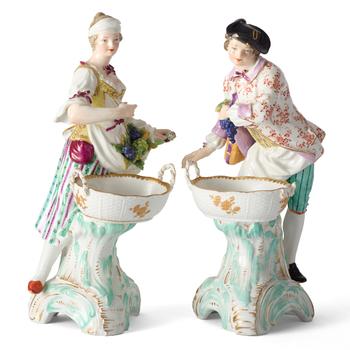Lot 38 A PAIR OF KPM PORCELAIN FIGURES