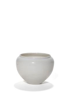 Pot rond en céramique blanche à gla?age uni, 10–13 ap. J.-C.