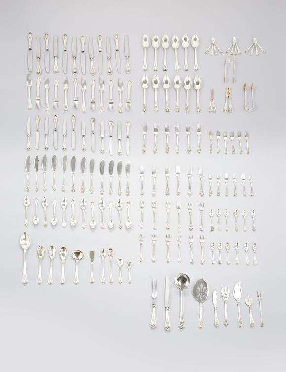 VERITAS Art AuctioneersA silver twelve-person canteen of cutlery