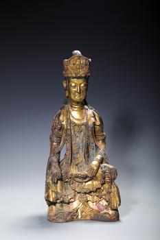 A Gilt Bronze Seated Guanyin Bodhisattva, China, 10th–13th centuries
