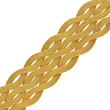 Wide Braided Gold Mesh Bracelet