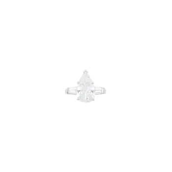Platinum and Laser-Drilled Diamond Ring