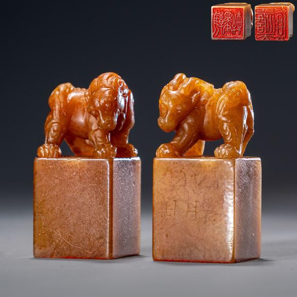 大阪國際|2026大阪國際特別周年記念(第七回)古美術(shù)品競売會翰墨軒銘 田黃獅鈕印章