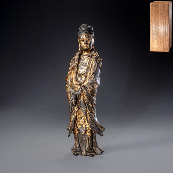 大阪國際|2026大阪國際特別周年記念(第七回)古美術(shù)品競売會古銅鎏金觀音立像