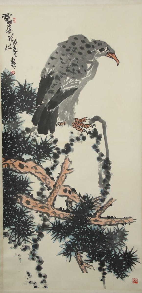 東京蕓術(shù)|2026東京蕓術(shù)競売春季藝術(shù)品拍賣會潘天壽 松鷹圖 立軸紙本設(shè)色