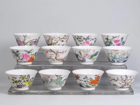 東京蕓術(shù)|2026東京蕓術(shù)競(jìng)売春季藝術(shù)品拍賣(mài)會(huì)清雍正  琺瑯彩過(guò)枝十二花神杯一套