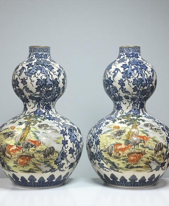 東京蕓術(shù)|2026東京蕓術(shù)競売春季藝術(shù)品拍賣會清乾隆 粉彩青花葫蘆纏枝開窗瑞獸紋葫蘆瓶