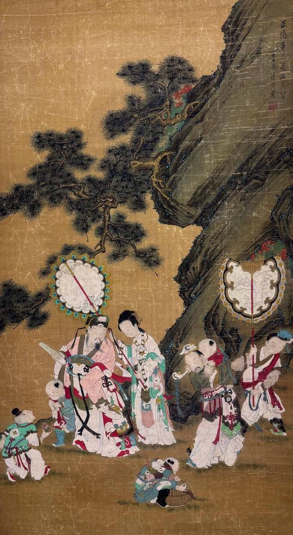 東京蕓術(shù)|2026東京蕓術(shù)競(jìng)売春季藝術(shù)品拍賣(mài)會(huì)唐寅 多子多福圖 絹本立軸