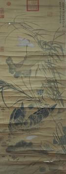 王若水 元 花鳥 絹本