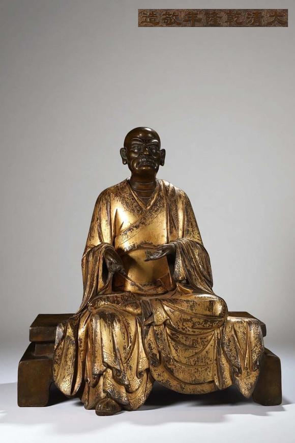 東京蕓術(shù)清 銅胎鎏金羅漢像