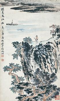 陸儼少 獨立見江船