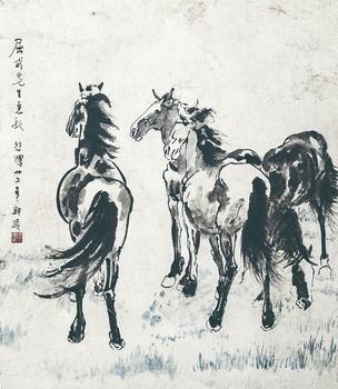 徐悲鴻 四駿圖