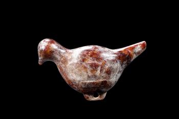 A Mottled Reddish Brown Jade Bird Carving, Liangzhu, Circa 3300–2300 C BC Pr.