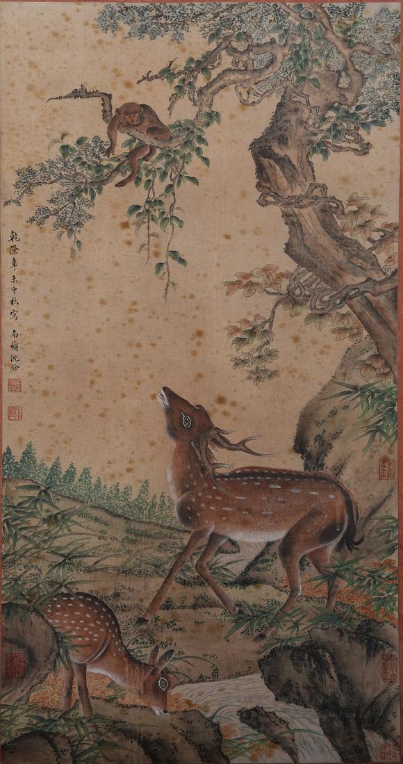 弘楊株式會(huì)社|弘楊美術(shù)8月オークション第1回沈銓絹本靈鹿鏡心