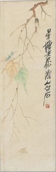 齊白石《貝葉草蟲圖》