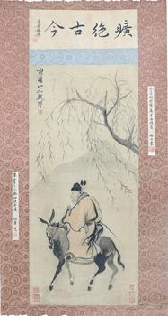 華嵒《柳下騎驢圖》