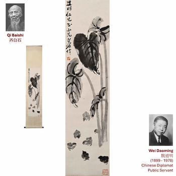 QI BAISHI LOTUS AND CHICKS PAINTING