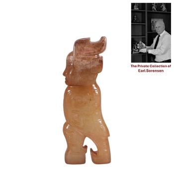 A CHINESE ARCHAIC JADE HUMAN FIGURE