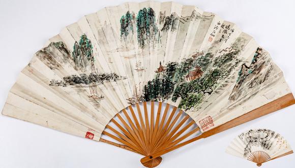 大阪美術(shù)商會(huì)|2026年大美會(huì)第三十六回夏季藝術(shù)品拍賣會(huì)申石伽、張大千合作成扇