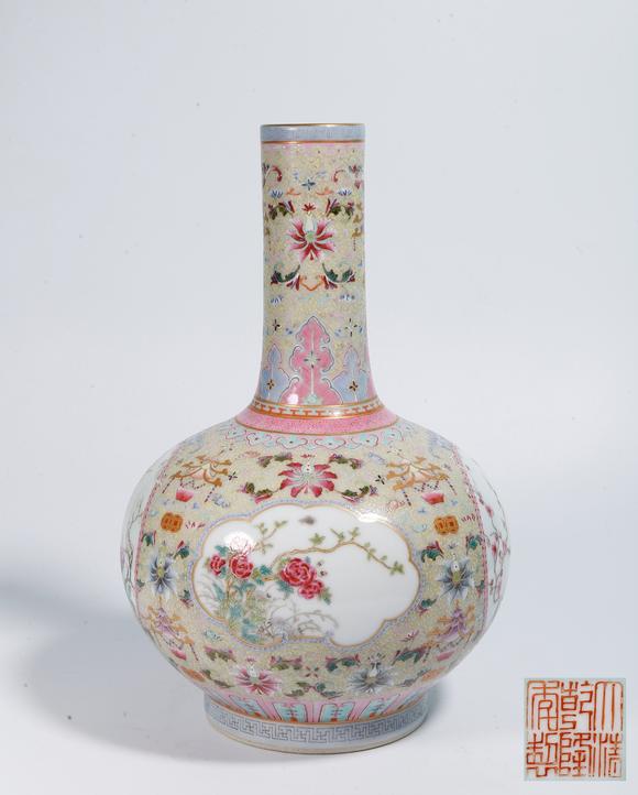 千葉大和|東瀛集珍--骨董珍品八月春季拍賣會(huì) 第一回粉彩花碟紋賞瓶