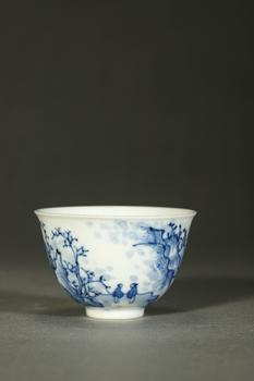 清康熙 青花山水紋杯