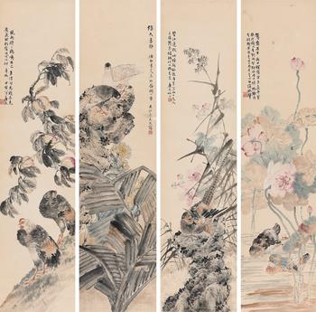 花鳥(niǎo)四屏