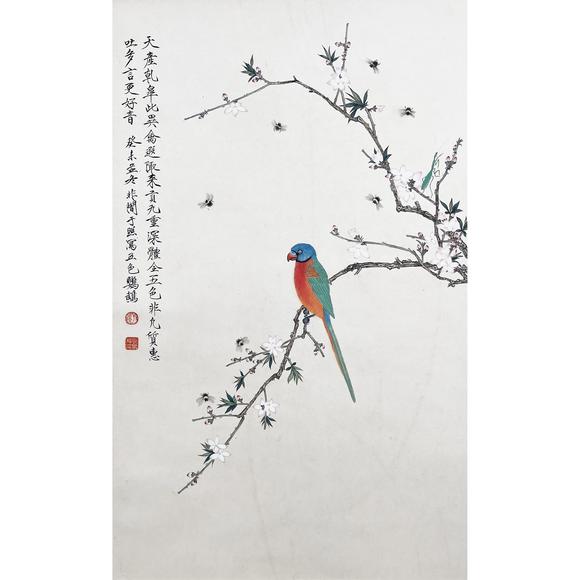 鐮倉美術(shù)于非庵 五色鸚鵡