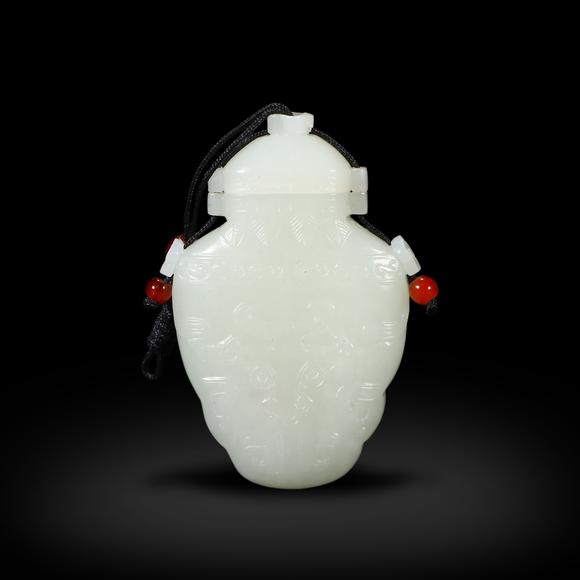 鐮倉美術(shù)清 和田白玉獸面紋香囊