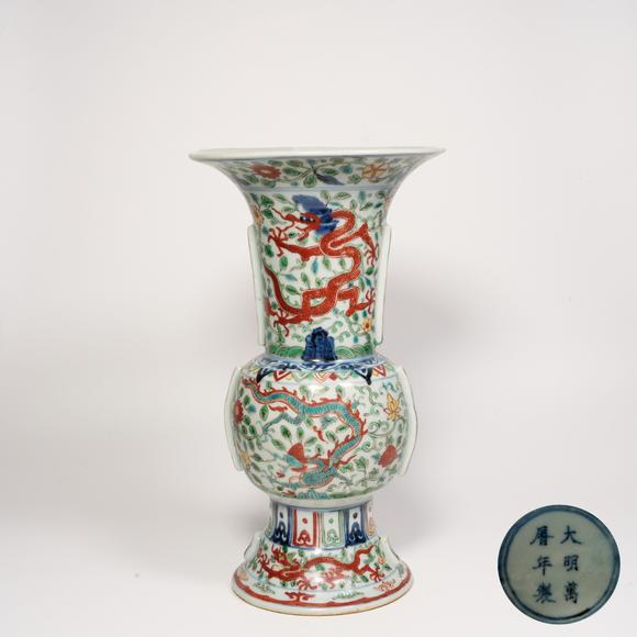 千美會(huì)|2026夏季拍賣第五次唐物セレクション五彩穿花龍紋出戟花觚