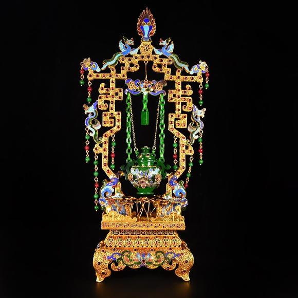 東京蕓術(shù)|關(guān)西古藏—薈萃雜項(xiàng)專(zhuān)場(chǎng)累絲工藝巴山翠鏈條擺件